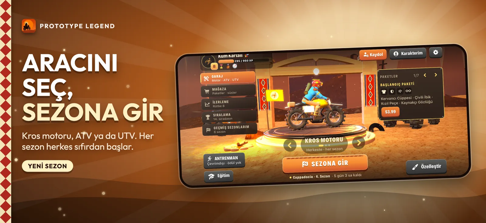 Lobide kros motoru ve sürücüsü, Sezona Gir düğmesi