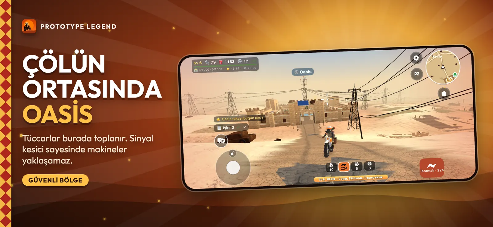 Prototype Legend: motorcu, çölün ortasındaki Oasis kervansarayına doğru sürüyor