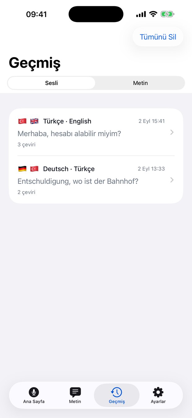 ULAK geçmiş ekranı: kayıtlı konuşmalar